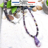 COLLIER AMETHHYSTE ET LEPIDOLITE