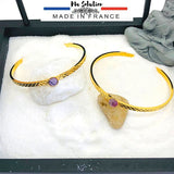 BRACELET AMETHYSTE PLAQUÉ OR 24K