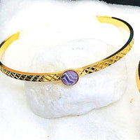 BRACELET AMETHYSTE PLAQUÉ OR 24K