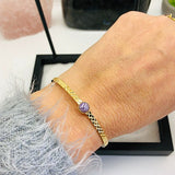 BRACELET AMETHYSTE PLAQUÉ OR 24K